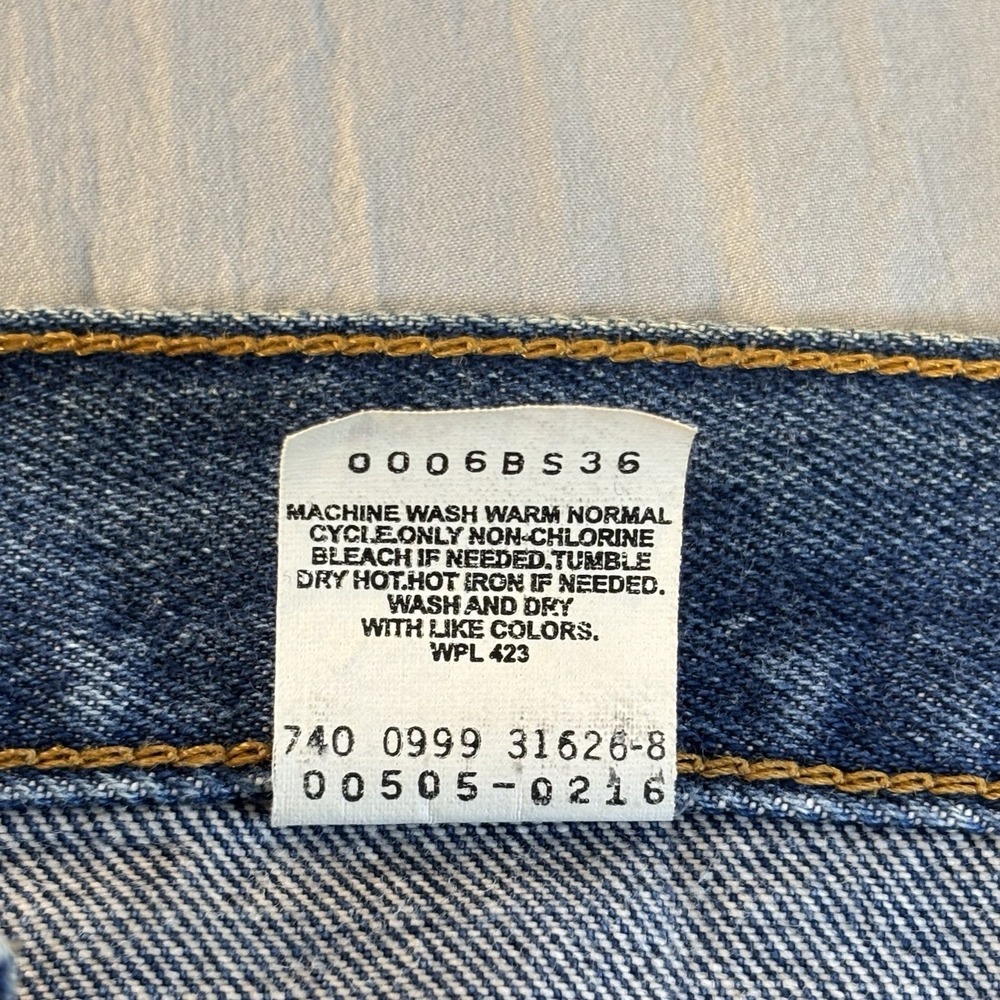 Vintage 90s Levi's 505 Jeans Men's 36x30 Straight‎ Leg Regular Fit - Picture 7 of 12